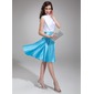 A-Line/Princess Cowl Neck Knee-Length Charmeuse Cocktail Dress With Ruffle (016008525)