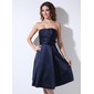 Vestidos princesa/ Formato A Coração Na altura do joelho Cetim Vestidos de madrinha com Pregueado fecho de correr (007006365)