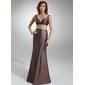 Mermaid V-neck Floor-Length Taffeta Bridesmaid Dress With Ruffle Sash (007000878) Mermaid V-neck Floor-Length Taffeta Bridesmaid Dress With Ruffle Sash (007000878)
