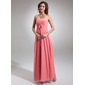 Empire Strapless Floor-Length Chiffon Bridesmaid Dress With Ruffle (007016767)