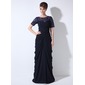 Sheath Scoop Neck Sweep Train Chiffon Tulle Mother of the Bride Dress With Ruffle Lace Beading Sequins (008005760) Sheath Scoop Neck Sweep Train Chiffon Tulle Mother of the Bride Dress With Ruffle Lace Beading Sequins (008005760)