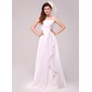 A-Line/Princess Floor-Length Chiffon Wedding Dress With Ruffle Lace Beadwork (002014023)