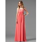 Empire Strapless Floor-Length Chiffon Maternity Bridesmaid Dresses With Lace (045022466)