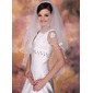 Fingertip Veils Tulle Two-tier Beaded Edge Wedding Veils With Classic (006020341)