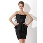 Tubino Scollatura smerlata Corto Taffeta Abito da cocktail con Increspature piume (016021161) Tubino Scollatura smerlata Corto Taffeta Abito da cocktail con Increspature piume (016021161)