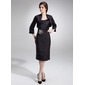 Sheath Sweetheart Tea-Length Satin Mother of the Bride Dress With Ruffle Beading (008006042)