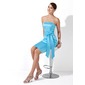 Sheath Strapless Knee-Length Satin Bridesmaid Dress With Sash (007013112)