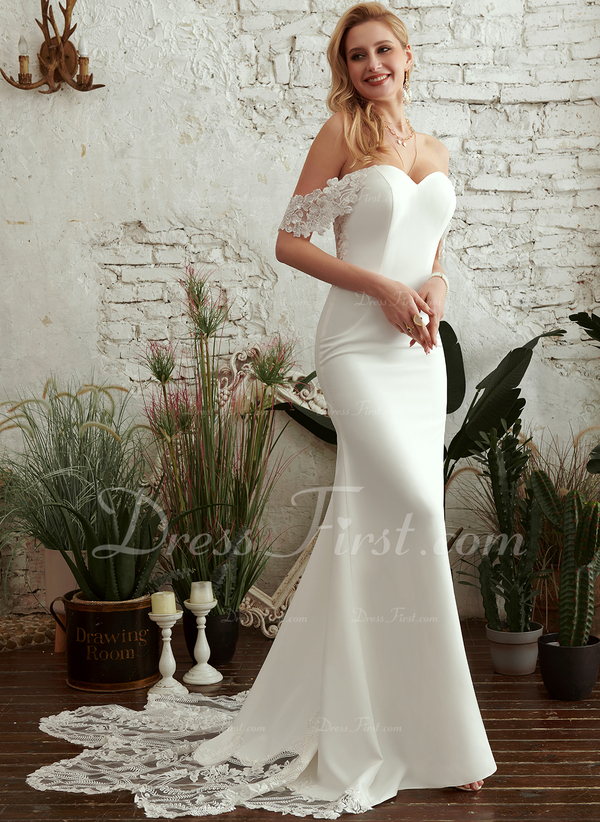 trumpet mermaid off the shoulder wedding dress