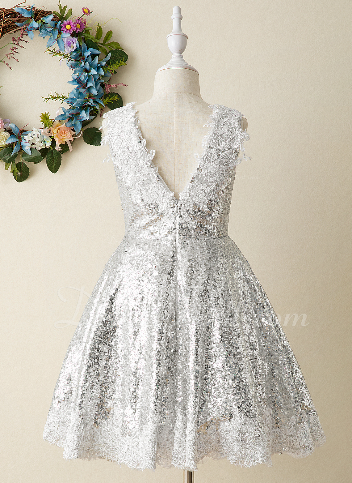 a line knee length flower girl dress