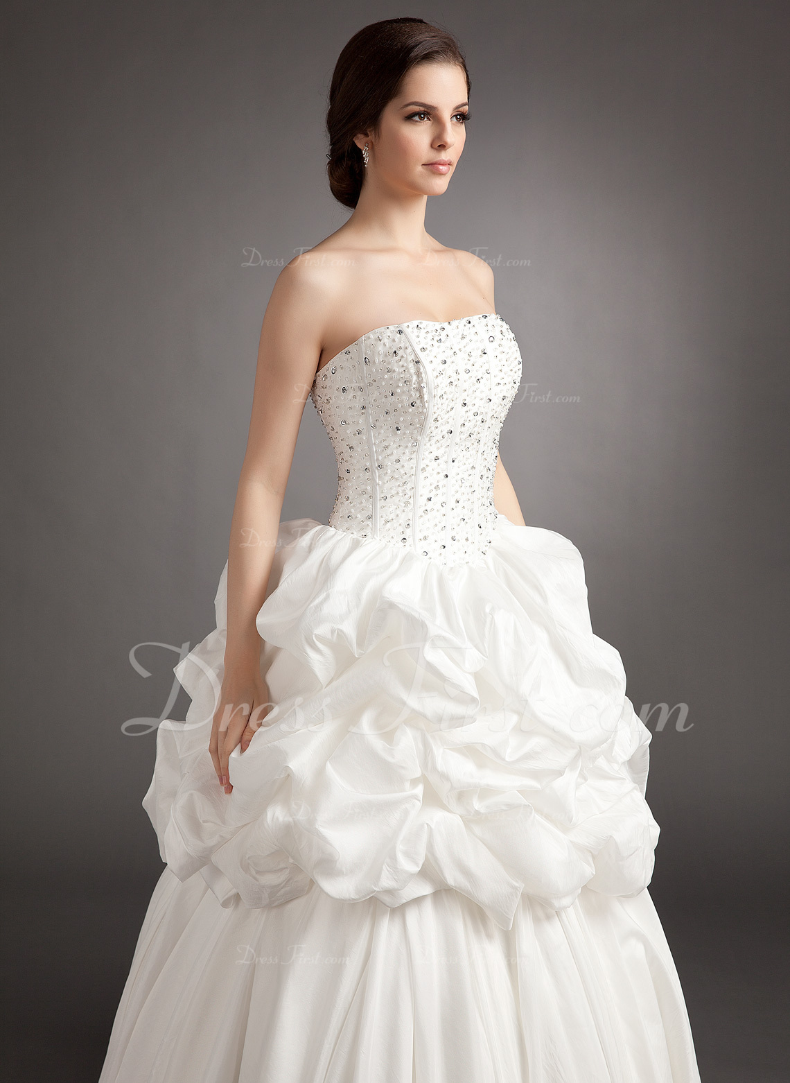 BallGown Sweetheart FloorLength Taffeta Wedding Dress With Ruffle