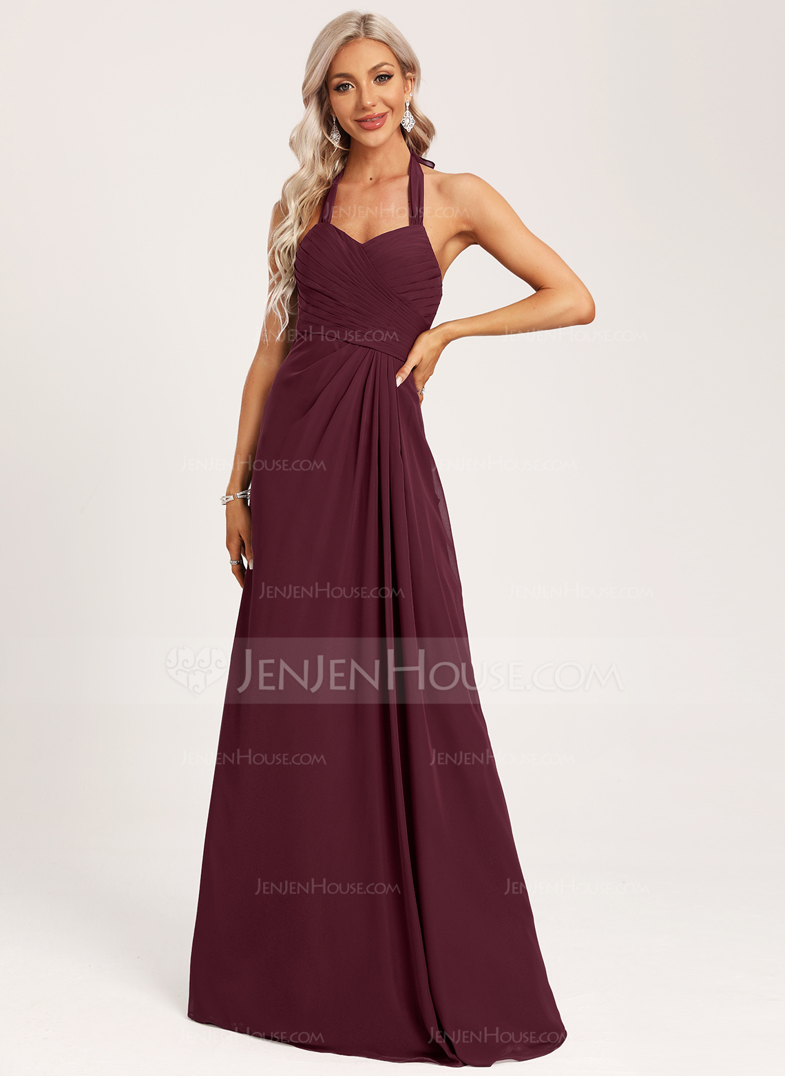 A-line Halter Chiffon Dress