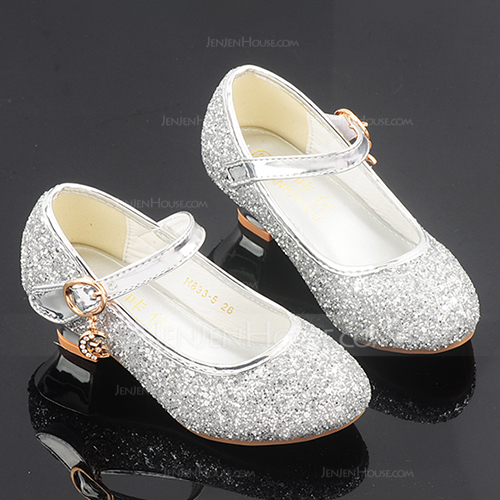 glitter flower girl shoes