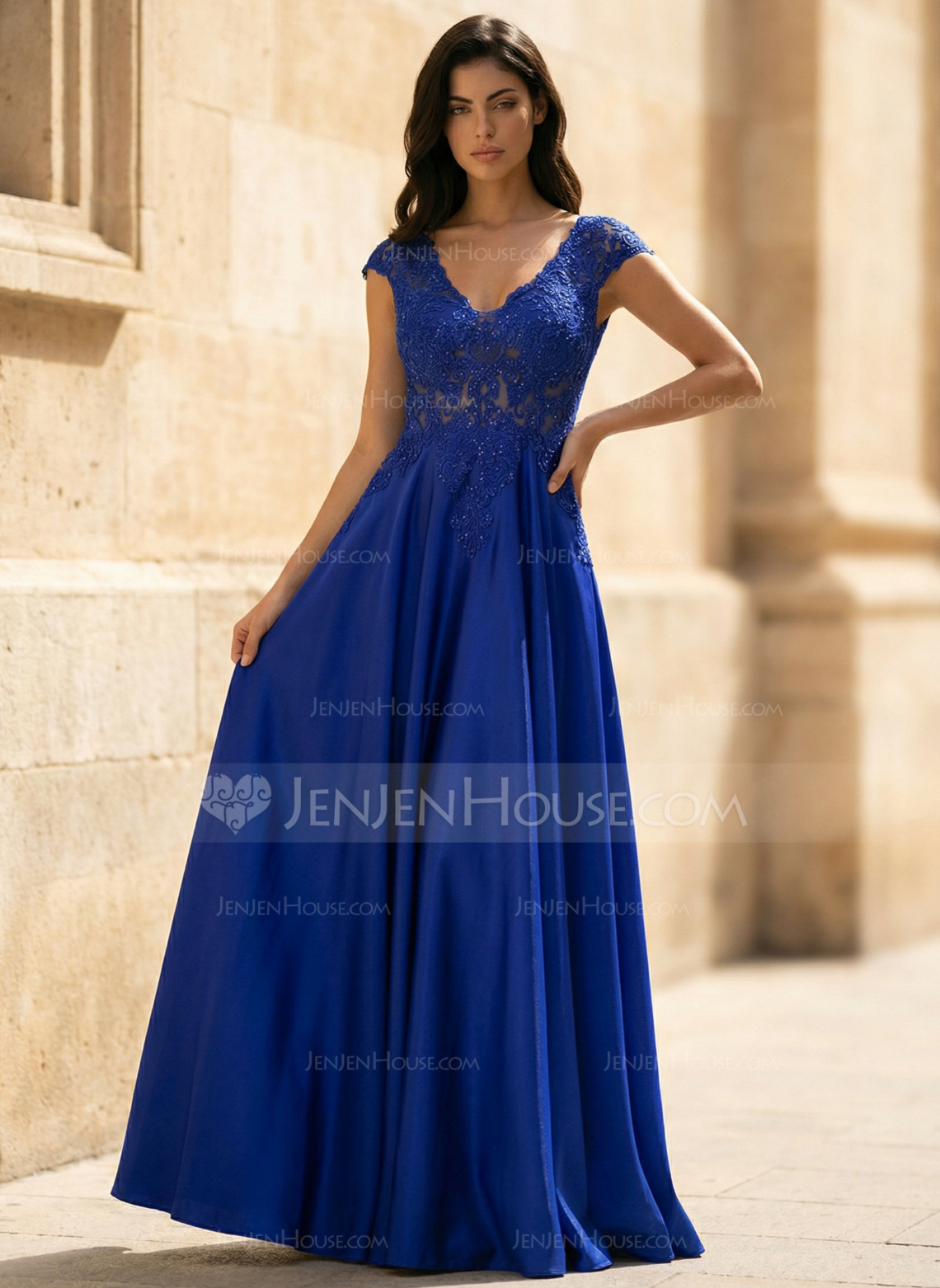 Jurk van satijn met pailletten