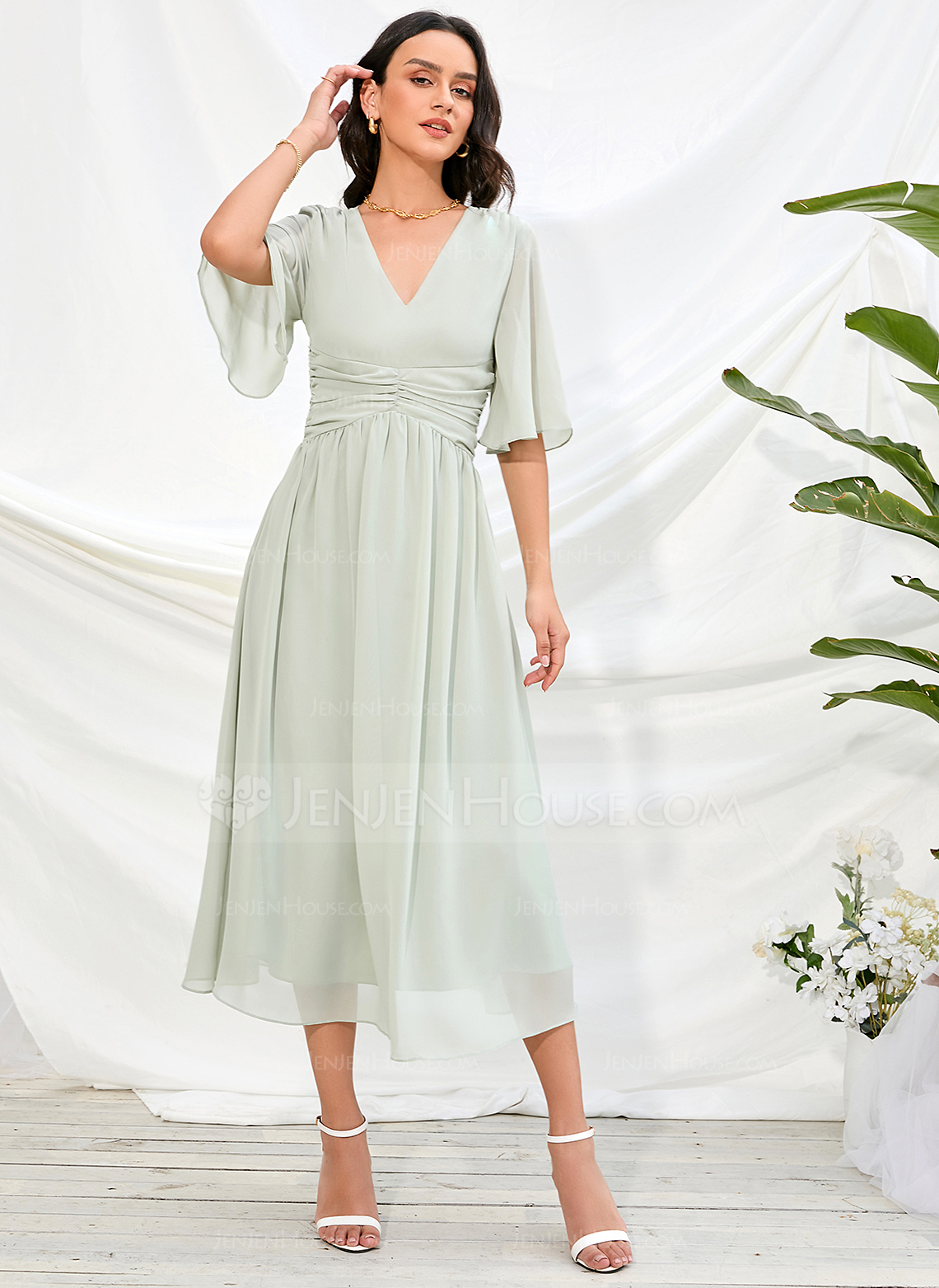 Chiffon Midi Dress