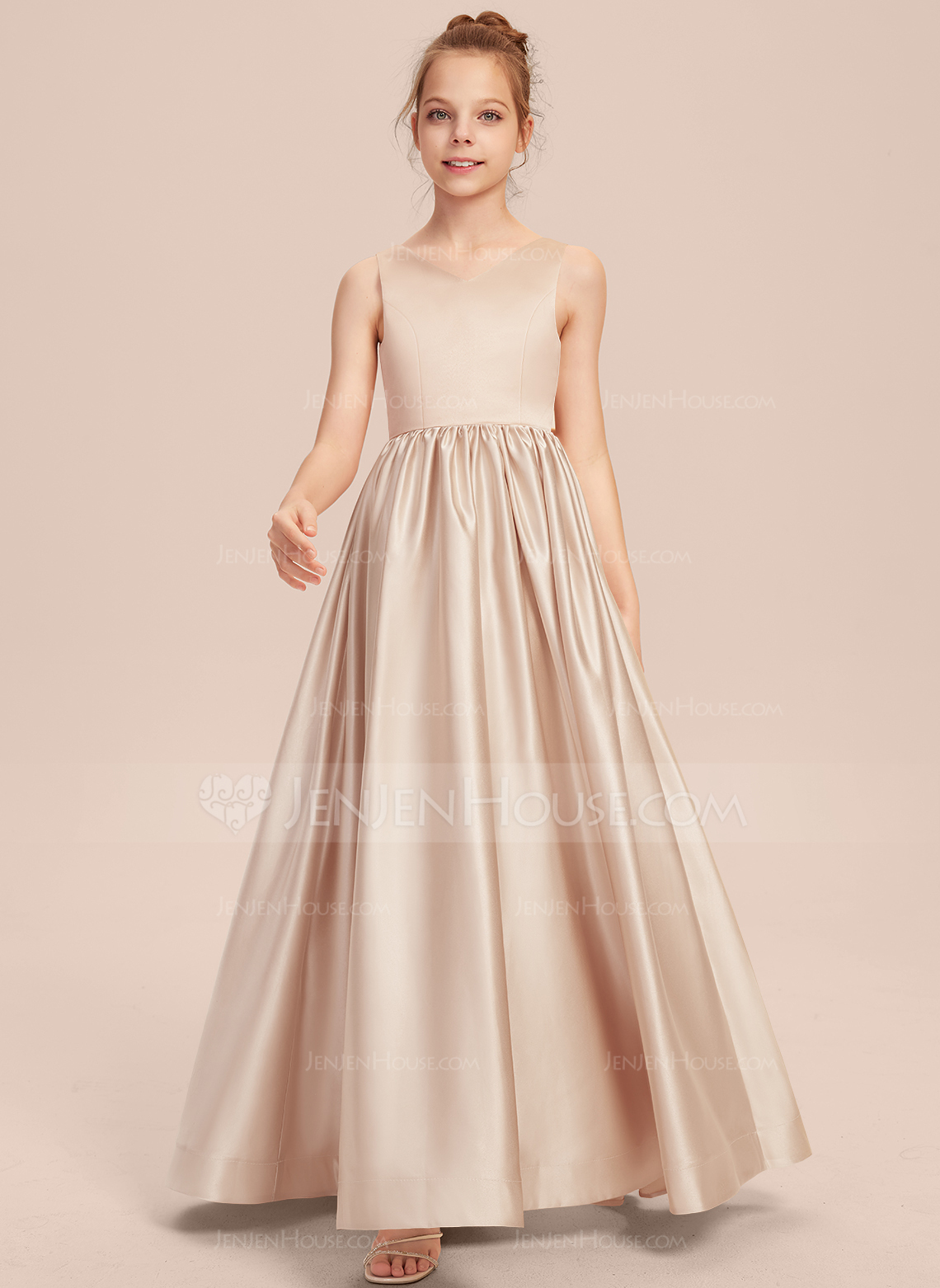 A-line Bow Satin Dress