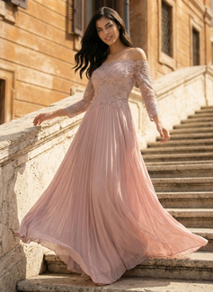 Jurk van kant met off-the-shoulder pailletten