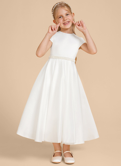A-line Beading Satin Dress