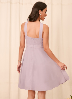 Ståkrage A-line kjole Chiffon Mini Kjole 