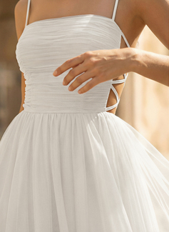 Kjole i Tyll med Firkantet hals Spaghetti