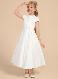 A-line Beading Satin Dress