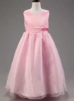 Ballkjole/Prinsesse Scoop Ankel-lengde Brudepikekjole barn med Blomst 