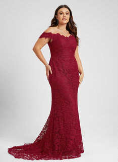 Robe maxi à épaules dénudées bustier en dentelle