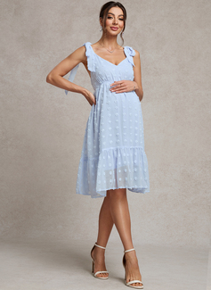 A-line V-Neck Knee-Length Maternity Dresses 