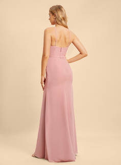 Trompet/Havfrue Grime Gulvlengde Chiffong Blonder Brudepikekjole 