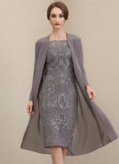 Kjole i Blonder med Skulderfri