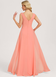 A-line Ruched Chiffon Dress