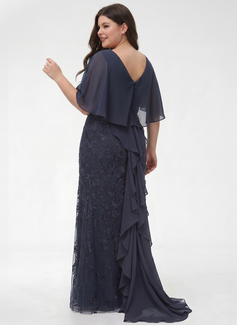 Cape Chiffon Maxi Dress