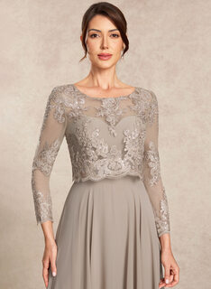 Robe trapèze avec paillettes en dentelle