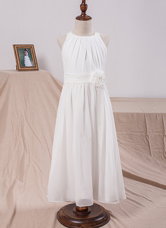 Kjole A-line kjole i Chiffon med 3D-blomster