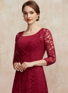 Kjole A-line kjole i Chiffon med Firkantet hals