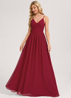 A-line Ruched Chiffon Dress