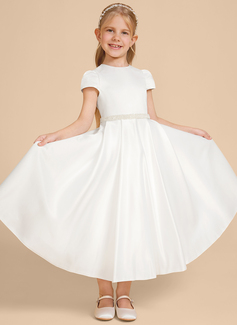 A-line Beading Satin Dress