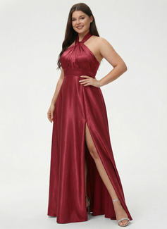 A-line One Shoulder Stretch Satin Dress