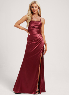 Trumpet/Mermaid Square Ruffle Stretch Satin Dress