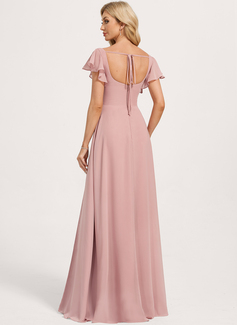 A-line Square Ruffle Chiffon Dress