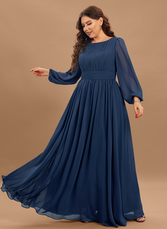 A-line Ruffle Chiffon Dress