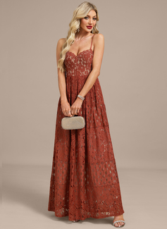 A-line Sweetheart Floor-Length Lace Evening Dress 