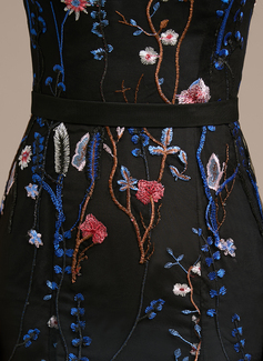 Sheath/Column Cold Shoulder Off the Shoulder Floor-Length Floral Lace Evening Dress 