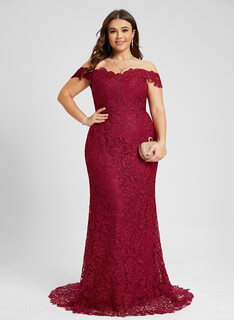 Robe maxi à épaules dénudées bustier en dentelle