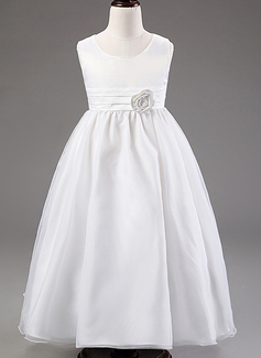 Ballkjole/Prinsesse Scoop Ankel-lengde Brudepikekjole barn med Blomst 