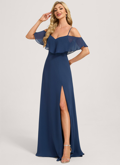 A-line Ruffle Chiffon Dress