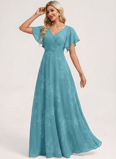 A-line Ruffle Chiffon Dress
