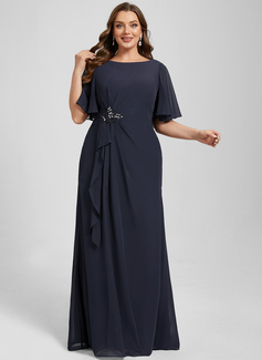 A-line Sequins Chiffon Dress