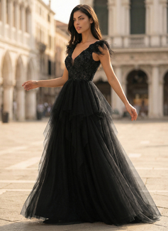 Jurk van tule met pailletten