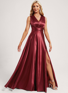 A-line One Shoulder Stretch Satin Dress