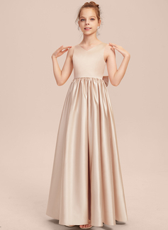 A-line Bow Satin Dress